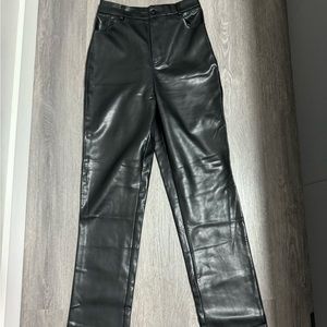 White fox leather pants